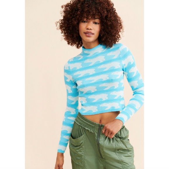 Urban Outfitters Sweaters - NWT Urban Outfitters BDG Shauna Jacquard Sweater in Blue Multi XS Polar Bears